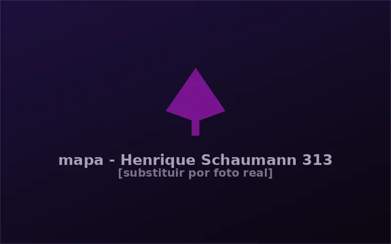 Mapa mostrando a localização do H2 SP na Rua Henrique Schaumann, 313, Pinheiros